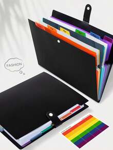 带多个隔层的 A4 文件折叠文件夹；7 色分隔文件夹；学生试卷整理器；文件存储拉链袋；纽扣封口文件夹，返校，学校用品