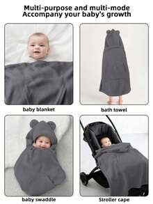 1 Stück Baby Kinderwagen Windschutz, Baby Auto Windabdeckung und winddichte Umhänge für Hüfttragegriff. Geeignet für Kinderwagen und Tragetücher, ein warmer Begleiter für den Babytransport im Winter. Ein Produkt für Mutter und Kind, ein Muss für den Winter, ideal für Ausflüge und Reisen, auch ein tolles Geschenk zu Feiertagen. - Zementgrau - Übersicht 2