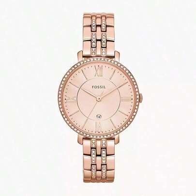 Damklocka i rostfritt stål med tre visare, kvarts, rostfritt stålboett/glas ES3546/ES3547/ES3631/ES3632