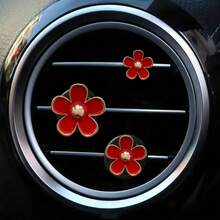 3 chiếc kẹp trang trí cửa gió ô tô hình hoa cúc hợp kim nhiều màu sắc dùng để trang trí nội thất ô tô, sản phẩm trang trí máy lạnh ô tô - 3 bông hoa kim loại - Xem 12