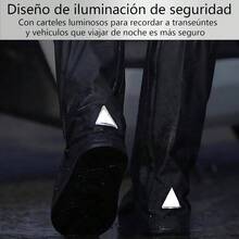 Cubre Zapatos Impermeable, Protector De Zapatos Con Reflector, Cubiertas de Zapatos Antideslizante con Cremalleras, Para La Temporada De Lluvias, Al Aire Libre, Ciclismo - 2X Grande - Ver 4