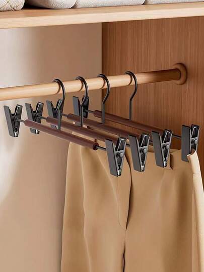 1 pieza/2 piezas/3 piezas/5 piezas Perchas de madera, perchas de madera maciza con hombros anchos, armario del hogar, armario, armario, percha para pantalones, perchas de madera de hotel, perchas antiarrugas para pantalones, trajes, faldas, Navidad, Halloween, Acción de Gracias, almacenamiento del hogar, ahorro de espacio