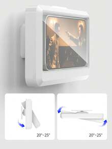 1PC 360 ° Rotating Waterproof Shower Phone Holder, Extendable, Adjustable Angle, Shower Room, Shower, Shower Phone Case, Bathroom Wall Anti Fog High-Sensitivity Cover Installation Box, Mirror, Bathtub, Kitchen, Waterproof Bathroom Touch Screen, Phone Bathroom Decoration For Summer Return To School Bathroom Storage Rack&Corner Rack