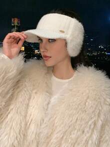 1 szt. Damska, swobodna, elegancka czapka baseballowa w stylu boho z dużym rondem, dzianinowa, wysokiej jakości, uniwersalna i ciepła na jesień/zimę