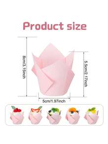 50 pièces Caissettes à muffins tulipes rayées élégantes, avec surface anti-adhésive et bords arrondis, variété de styles, couleurs et motifs, pour muffins, cupcakes, gâteaux à étages - Caissettes à cupcakes tulipes décoratives et fonctionnelles pour les desserts d'anniversaire, de mariage et de fête - Multicolore - Voir 4