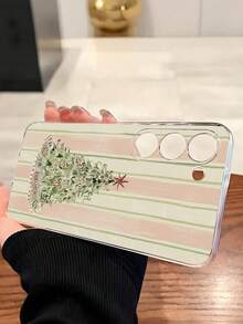 1个圣诞树、条纹蝴蝶结、五角星图案软手机壳，兼容、荣耀、红米、三星Galaxy A04e/12/A13/A14/A34/A50/A52/A53/A54/S21/S22/S23/S24/S25/S25 Ultra、6A/7A/8A、12T/13T，国际版，非国内版 - 無色 - 查看 5