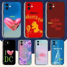 Funda de teléfono con diseño de Fontaines DC Romance compatible con modelos 16, 15, 14, 13, 12, 11, Pro, Max, Plus, X, XS, XR, SE, 8, 7, Mini, funda de silicona suave en color negro compatible con modelos 17, 17 Pro y 17 Pro Max - Z4 - Ver 3