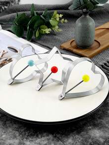 3pcs Stainless Steel Egg Rings, Fried Egg Mold, Egg Cooking Mold, Star & Heart Shaped