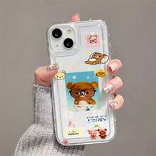 [Local Dilivery]2pc Cute Rilakkuma Cartoon Phone Suitable 17, 16e, 16, 15, 14, 13, 12, 11 Pro, XR XS X & 8 Plus - Shockproof Soft TPU Back Cover, Phone Cover Cute, Cute Phone Accessories, Rectangle Phone, Animal Phone, Charging, Playful Accessory, Kawaii Design, Lightweight Cover, Durable Material, Kawaii Lovers, Anime Fans - 1PC - 查看 2