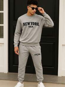 Men Sweatshirt Co-Ords - Grey - View 1