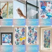 Adhesivos para Ventanas, Estilo Ocenico Decorativa Pelcula de Privacidad 3D Hologrfica Colorida Fcil de Aplicar Reutilizable para Decoracin del Hogar la Habitacin y la Oficina - colorido - Ver 6