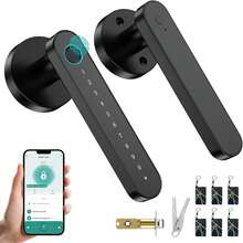 Cerradura Inteligente Electronica, [0.3s Desbloquear], 5 en 1 Huella Digital/Tarjeta IC/Contraseña/APP/Llave Mecánica Chapa Inteligente, Código de Privacidad, para Hogar, Hotel, Oficina - 1 - Ver 1