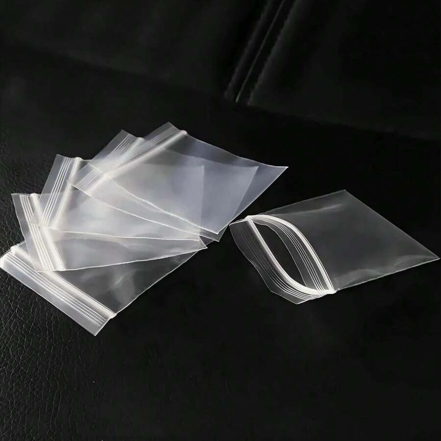 100pcs Clear Resealable Zip Plastic Bags, 2 Mil Thick Transparent Poly Bags With Seal Zipper, Storage Containers,Self Locking Plastic Bags For Coins, Screws, Small Items, Jewelry Supplies, Snacks, Wedding, Birthday Gift Bag Party Bridesmaid Gifts Bag - 彩色 - 查看 1