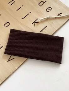 1pc Minimalist Knit Headband, College Casual Sports Headwrap, Pink/Black/White, Versatile Accessories For Men & Women, Year Round Use,Hair Accessories,Turban Headband,Sweatband, School Stuff, College, Headbands Fall Winter Hair Band For Vacation Outfits Woman Elegant Scarf Women Bandanas Soft Headwrap - Coffee - 查看 7