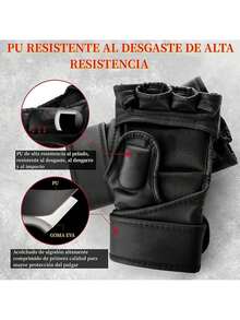 Bebeay Guantes de Box para Hombres y Mujeres, Guantes de para Boxeo, Boxing Gloves para Adulto, Adecuados Artes Marciales Mixtas, Muay Thai, Bolsa Pesada Entrenamiento, Kickboxing,, 12oz - Negro -1 - Ver 4