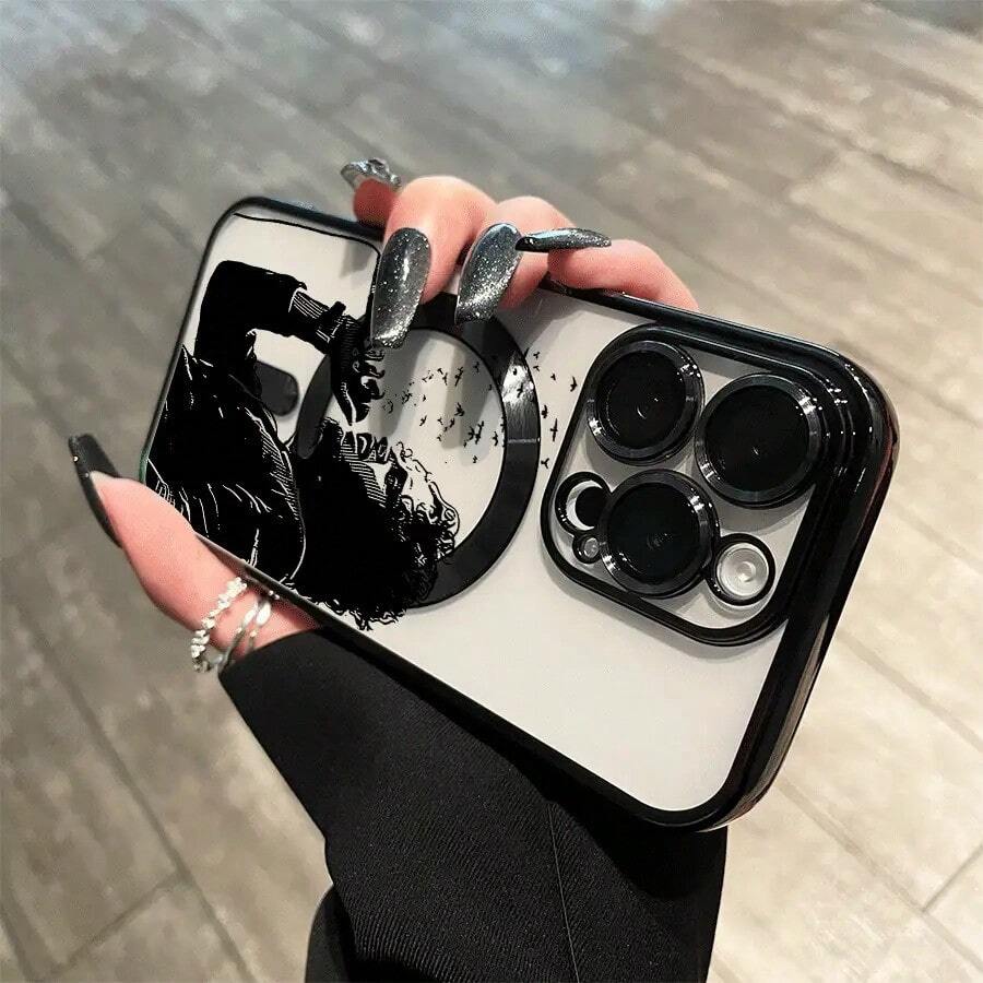 Funda magnética con diseño de perro y lentes, compatible con carga inalámbrica magnética. Compatible con phone 16 Pro Max, 16, 15 Pro, 14, 14 Plus/14 Pro Max, 13, 13 Pro, 12 Pro, 11/11 Pro y la serie Pro. Es un teléfono ideal para regalar a amigos, en cumpleaños y en fiestas. - Negro - Ver 1