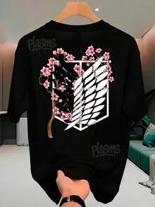 Anime Attacks On Titan T-Shirt Unisex 100% Cotton Streetwear New Release Shipping Various Colors!! - 黑色 - 查看 1