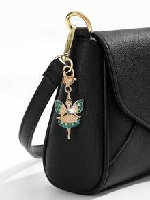 1pc Fashionable Glamorous Cute Angel Fairy Keychain Pendant, Decorated With Rhinestones, Suitable For Women Car Keys, Bags Decoration Bag Charms Car Accessories Teacher Friend Sister Gift Ideas - Multicolor - View 2