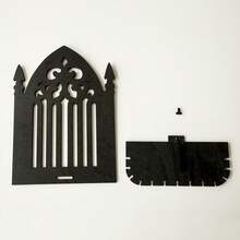 1 件哥特式壁挂架，黑色教堂窗户设计，壁挂式展示架，神秘家居装饰架，可用于展示水晶、蜡烛、饰品，复古哥特式房间装饰，适用于客厅、卧室、办公室 - 彩色 - 查看 11