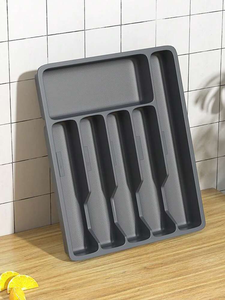 1 Peça Caixa Organizadora de Talheres, Caixa de Armazenamento de Talheres, Bandeja de Armazenamento de Gaveta de Cozinha, Material de Plástico PP, Adequado para Bancada de Cozinha, Armazenamento de Gaveta de Armário, Talheres, Utensílios, Compartimento Organizador de Pauzinhos - Multicolorido - Visão 9