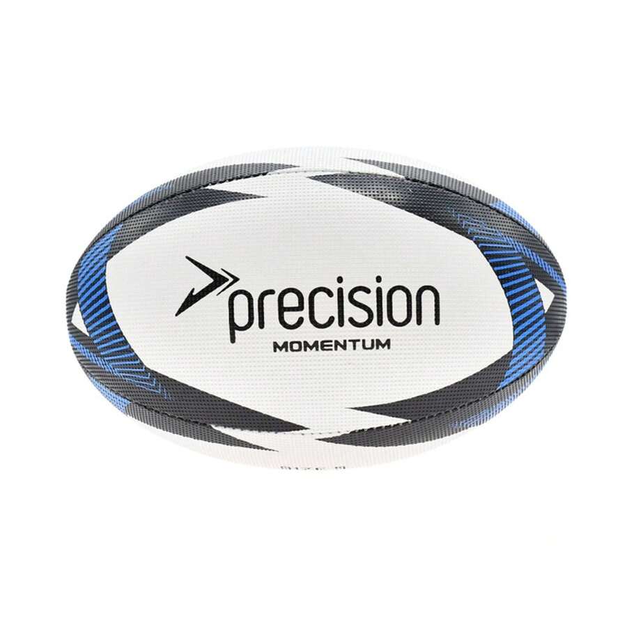 Precision Momentum Rugby Training Ball (White/Black/Blue) - 100% Mixed - (RD3737) - White - View 1