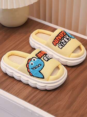 1 par de zapatillas de interior/exterior para niños/niños pequeños, zapatos de casa cómodos y antideslizantes, sandalias planas