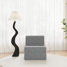 Small Couch Sofa Bed For Adults, Folding Sofa Bed, Chaise Longue, Convertible Foam Floor Sofa, Mini Lounge Sofa With Triple Folding Mattress, Grey - 灰色+絨布+1座 - 查看 6