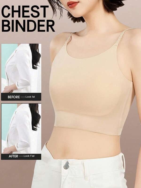 Unsichtbarer hautfarbener Träger-BH für Frauen, atmungsaktiver dünner Stoff, minimiert Wülste, geeignet für große Büste