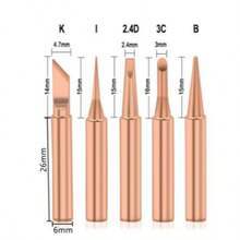 5 szt. grotów lutowniczych z czystej miedzi 900M, zestaw głowic lutowniczych wewnątrz gorącej, gołej miedzi, narzędzia spawalnicze elektryczne