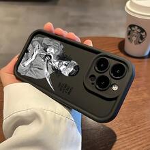 Entrega Local Funda de Teléfono Anime Samurai Japonés para iPhone 16 15 14 13 12 11 Pro Max Mini XR XS X 7 8 Plus Cubierta Trasera de TPU Suave a Prueba de Golpes - Blanco antiguo - Ver 2