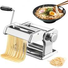 Máquina para hacer pasta, 9 grosores y 2 anchos ajustables, máquina para hacer pasta fresca, cortador de pasta para espaguetis, fideos, vermicelli, dumplings - 1 - Ver 8
