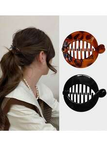 2/1件树脂香蕉发梳圆针马尾发圈小香蕉发梳鱼尾侧梳圆马尾发圈女士女孩发饰，旅行，美发用品，女士圣诞袜填充物，女士圣诞袜礼物，礼物，圣诞袜填充物，礼物，礼物，成人圣诞袜填充物，成人圣诞袜填充物，美发用品，圣诞袜填充物，成人发饰，女士礼物创意，美容圣诞袜填充物