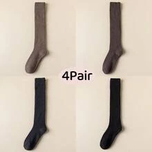 4 pares/2 pares/1 par Calcetines de lana gruesos para mujer, cálidos para uso diario y atuendos en casa