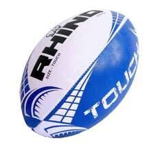 RHINO Touch Rugby Ball (White/Blue) - 100% Mixed - (CS2333) - White - View 1