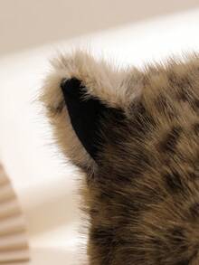 1 件女士豹纹仿皮草耳套，保暖防风，时尚、可爱、有趣，适合日常、休闲、派对、理想礼物，秋冬 - 豹紋 - 查看 8