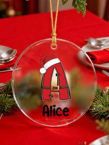 1/3/5pcs Personalized Custom Name Christmas Ornament - 4inch Personalised Santa Claus Decorative Letters,Custom Name Pendant,Smooth Finish - Great For Christmas Tree Decoration, Family Holiday Gifts, Home Festive Decor - Suitable For Adults, Kids, Newlyweds, Gift Recipients - Christmas Keepsake, Holiday Memory Keepsake, Custom Name, Holiday Decor - Multicolor (round Christmas Style) - View 7