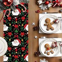 AFYPRTY 1pc Christmas Table Runner Christmas Party Decoration Table Runner Merry Christmas Tablecloth Polyester Cloth Party Table Runner Christmas Gift Dining Table Decorative Tablecloth Suitable For Christmas Party New Year Decoration - Black - View 5