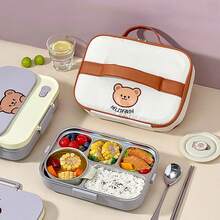 1 cái/1 bộ 1500ml 4/5 ngăn đựng cơm bằng thép không gỉ 304 có họa tiết chuột lang nước dễ thương, hộp cơm Bento dung tích lớn di động kèm bộ đồ ăn & bát đựng súp, hộp đựng cơm giữ nhiệt, hộp đựng thực phẩm salad trái cây chống rò rỉ, dùng được trong máy rửa chén & lò vi sóng, thích hợp cho học sinh và người lớn sử dụng tại nhà, trường học, văn phòng, cắm trại ngoài trời, dã ngoại, du lịch, trở lại trường học - Nhiều màu - Xem 4