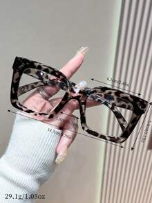 1副/2副女士时尚平光塑料眼镜，方形镜框，休闲风格，纯色，适合日常佩戴、搭配服装、徒步旅行、商务出行、节日庆典、派对、街拍等场合，适合所有脸型，高品质眼镜，精美礼品，时尚配饰 - 無色 - 查看 8