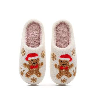 NYSQIT 2025 Hot Selling Christmas Snowman & Christmas Tree Pattern Thermal Slippers, Comfortable Soft Slippers For Women, Cute Cartoon Indoor Non- Couple Plush Slippers, Autumn/Winter