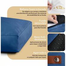 Cama Antiestrs de Foam para Perro y Gato, Colchoneta para Mascota Lavable Azul, Mediano - Chico + Azul - Ver 4