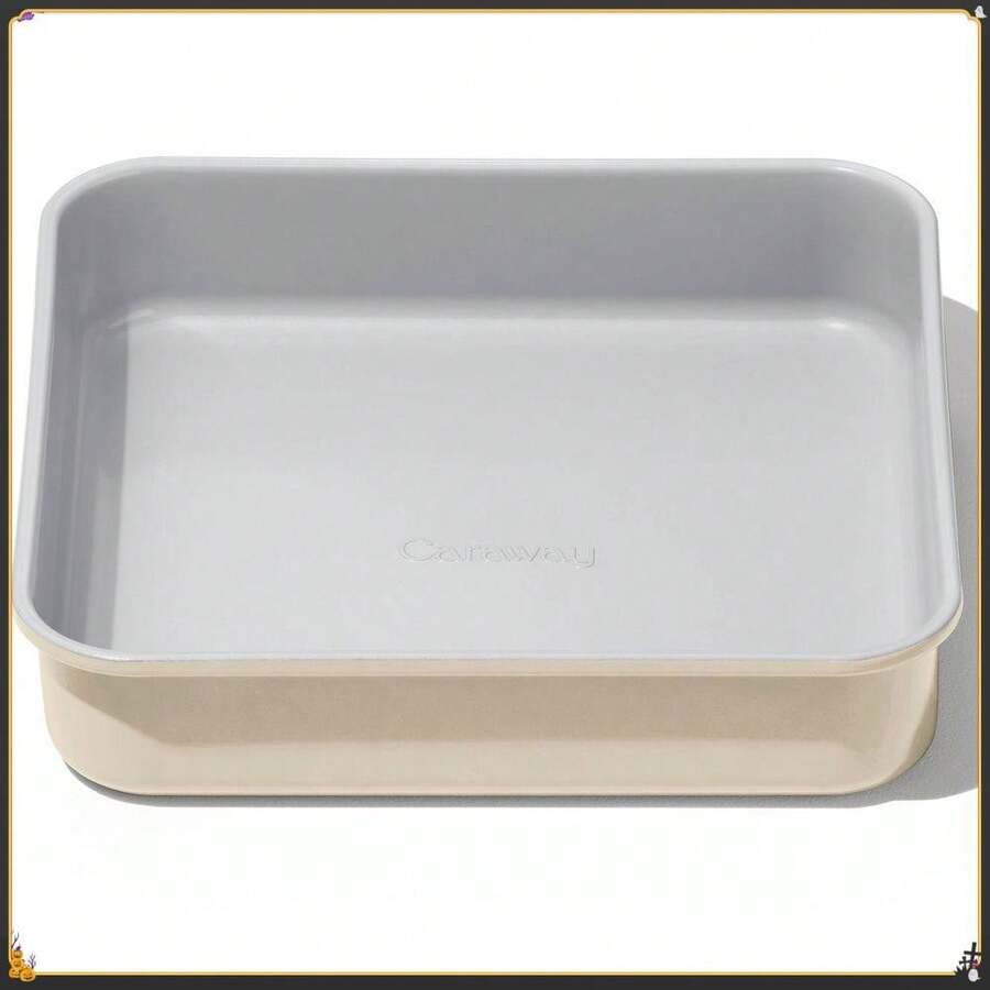 Sartén cuadrada antiadherente de cerámica de 22,7 cm: Utensilios de hornear de acero aluminizado, lavar a mano, garantía de 1 año - Multicolor - Ver 1