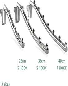 Folding Wall Mounted Clothes Hanger, Stainless Steel Cloth Rack, 2 Pack Laundry Hangers Metal Wall Mount Clothing Multiple Hook With Swing Arm Wardrobe Organizer Coat Hook For Bathroom, Bedroom, Room - ColorE - 查看 6