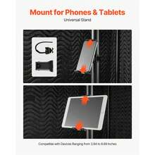 Portable Vocal Booth, 6.56 Ft Height, Portable Recording Studio With Travel Bag, Mobile Tablet Stand, Thickened Soundproofing, Sound Isolation Booth For Echo-Free Vocals, Podcasts, Voiceovers