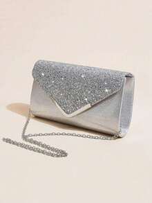 3-częściowy damski elegancki zestaw kopertówek z cekinami, luksusowy naszyjnik z pereł i kolczyki na imprezę lub bankiet