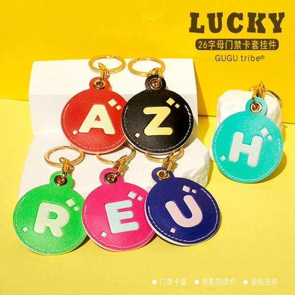 Funda para llavero compatible con Apple AirTag, funda protectora de letra para Air Tag, anillo de llavero, estuche rastreador GPS a prueba de arañazos