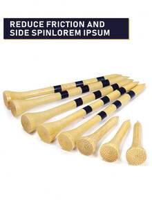 Paquete de 50 Piezas de Tees de Golf de 3 Tamaños de Madera de Bambú, Soporte talla grande Duradero y Estable para Bolas de Golf, Accesorios de Golf al por Mayor Personalizados, Envío Directo