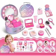 Girls' Make-Up Play Set, Children's Performance Handbag, Princess Role-Play Toy, Portable Princess Cosmetic Case Ideal For Girls Aged 3-8, This Make-Up Play Set Simulates Dressing Up Scenarios For Fashion-Themed Make-Up Parties. Perfect Birthday Or Christmas Gift (Note: Contains Non-Functional Cosmetics; Cannot Be Applied To Skin). - Multicolor - View 10