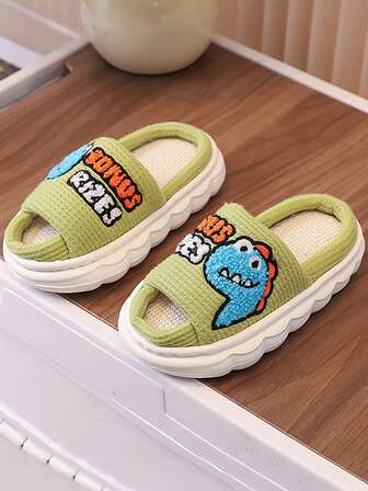 1 Paar Unisex Kinder/Kleinkind Hausschuhe für Innen und Außen, rutschfest, strapazierfähig, bequem, flache Slides