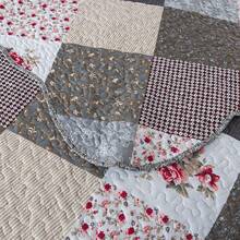 Twin Quilt Bedding Set - Lightweight Bedspreads, 2-Piece Microfiber Reversible Coverlets, Retro Bed Cover, Twin Size All Season Quilts - Grey - Viền tím - Xem 9